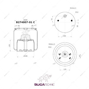 246090-C Complete Airspring 674007-01 K B274007-01 C 246090-C4007 N P03 (With Piston)