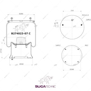 3228003100 Complete Airspring 674023-07 K B274023-07 C 32280031002077341T19E-24023 N P07277.4.505/2D277